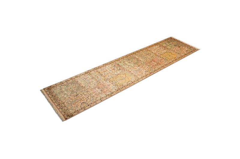 Kaschmir Seide Teppich 77x316cm - Orientteppich - mehrfarbig