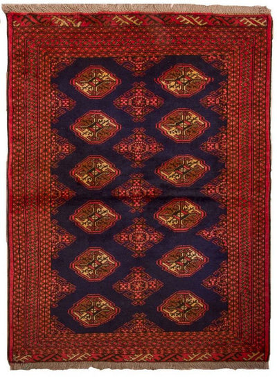 Turkaman Teppich 103x135cm - Orientteppich - dunkelblau