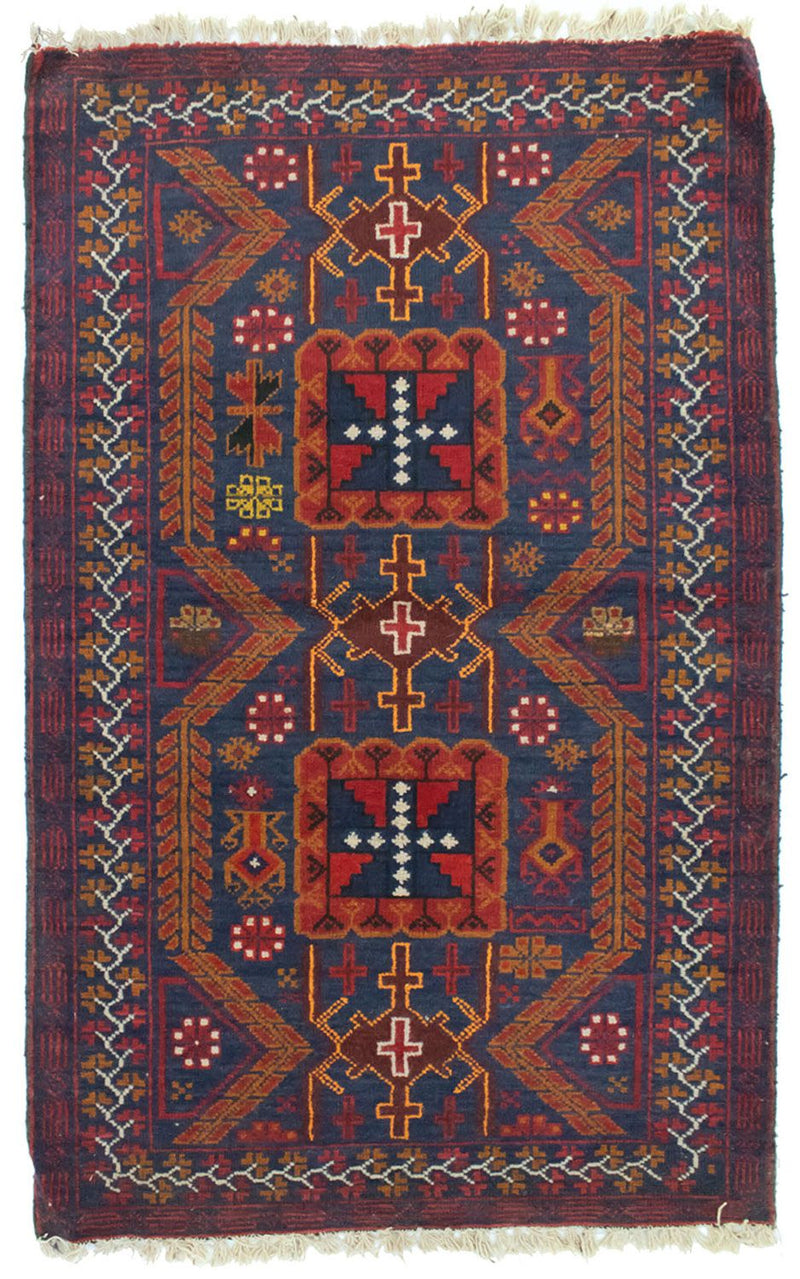 Belutsch Teppich 84x138cm - Orientteppich - blau