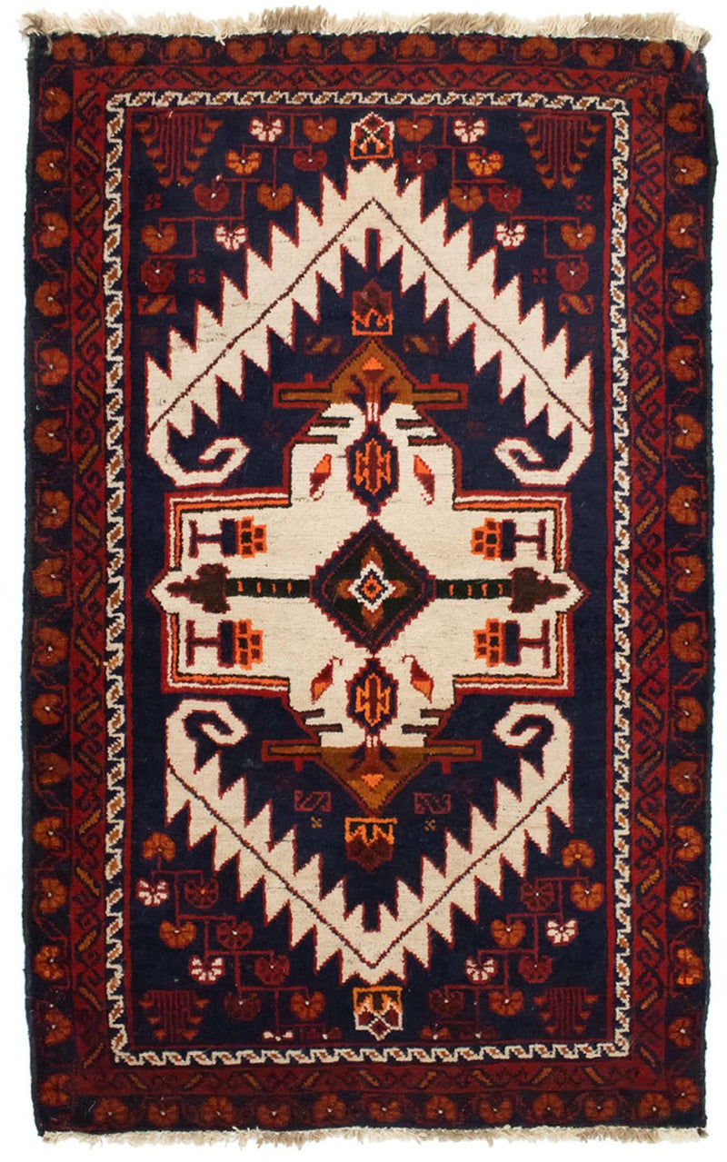 Belutsch Teppich 84x132cm - Orientteppich - blau