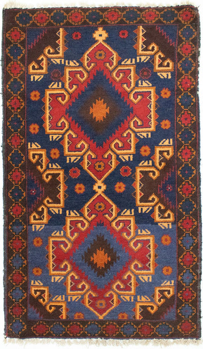 Belutsch Teppich 74x130cm - Orientteppich - blau