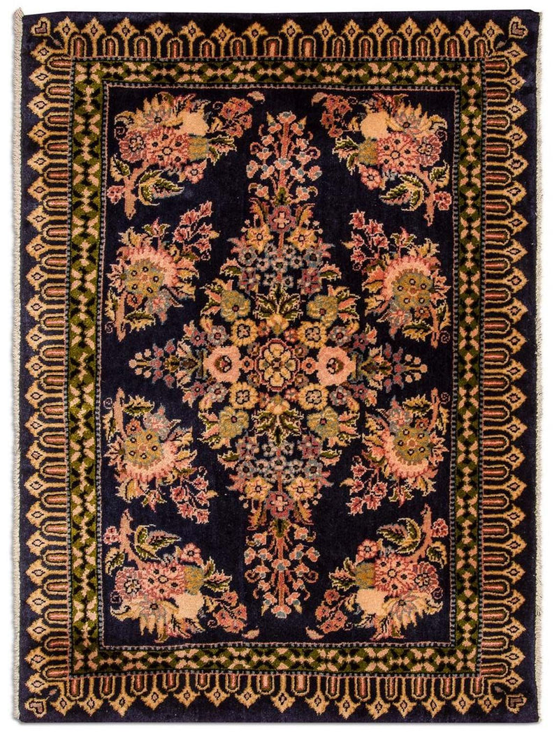 Keshan Teppich 70x98cm - Perserteppich - dunkelblau
