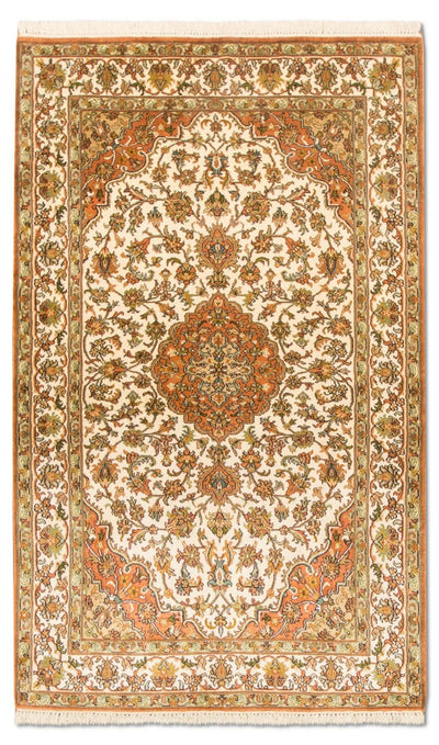 Kaschmir Seide Teppich 90x157cm - Orientteppich - beige