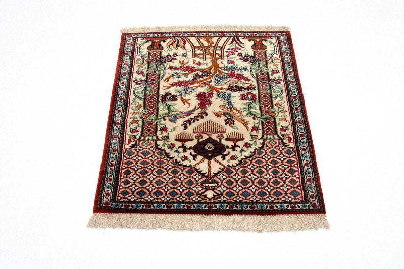 Ghom - Seide Teppich 57x77cm - Perserteppich - beige