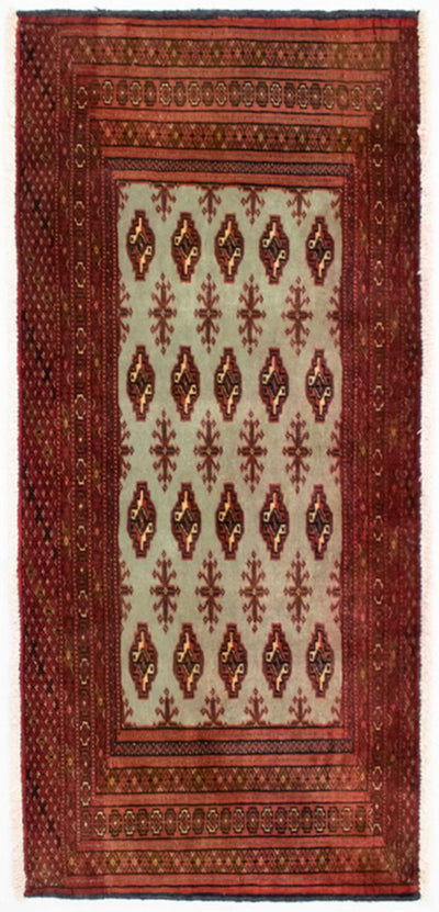 Turkaman Teppich 50x100cm - Orientteppich - rot