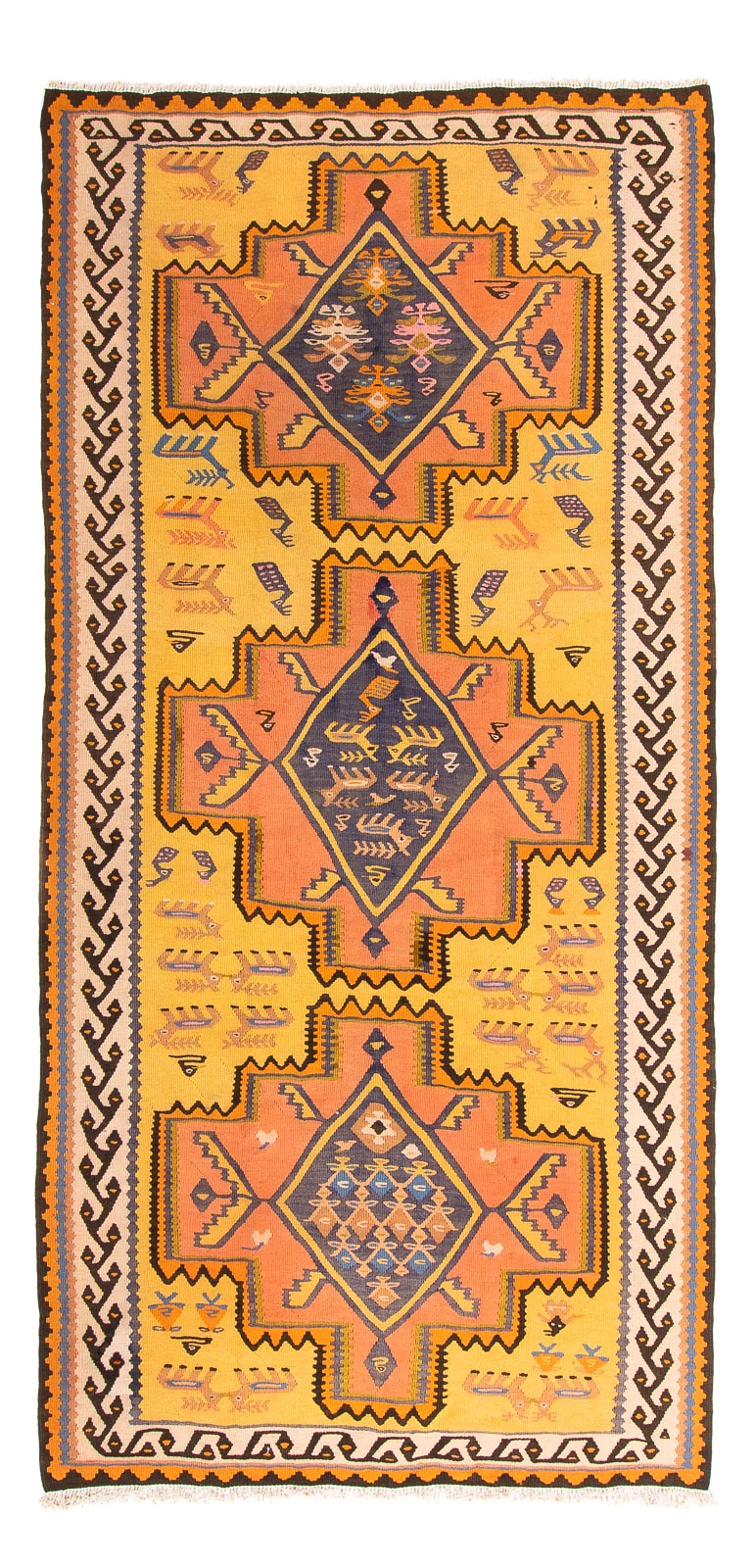Kelim Teppich Old 147x280cm - mehrfarbig