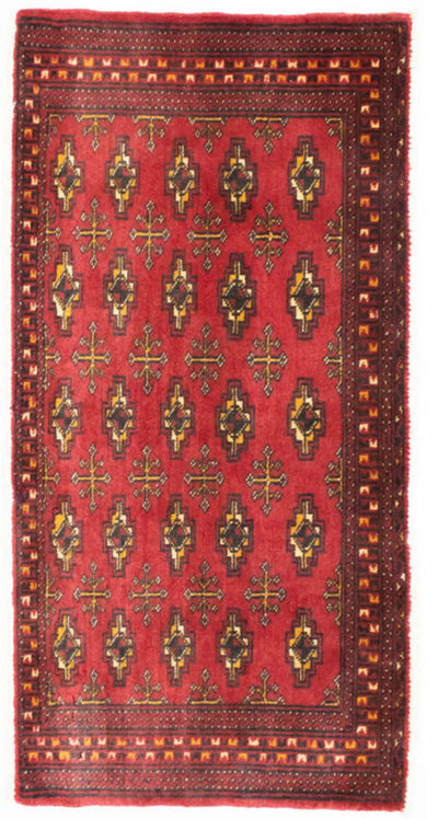 Turkaman Teppich 50x100cm - Orientteppich - rot