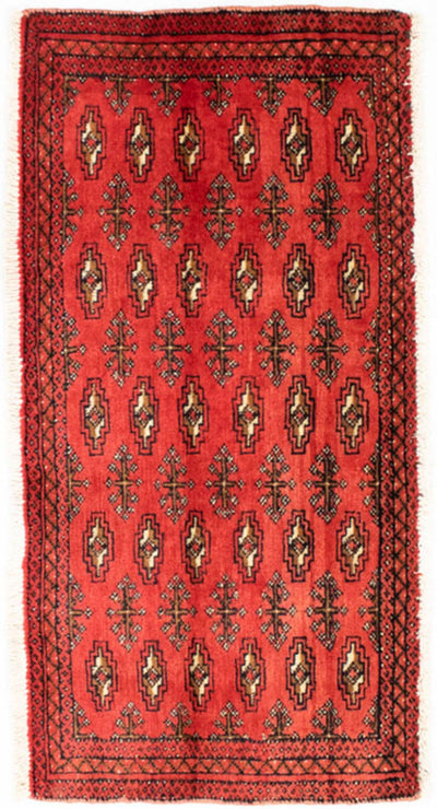 Turkaman Teppich 50x100cm - Orientteppich - rot