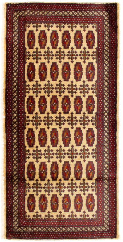Turkaman Teppich 60x130cm - Orientteppich - beige