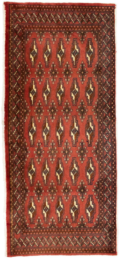 Turkaman Teppich 60x130cm - Orientteppich - hellrot