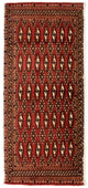 Turkaman Teppich 60x130cm - Orientteppich - rot