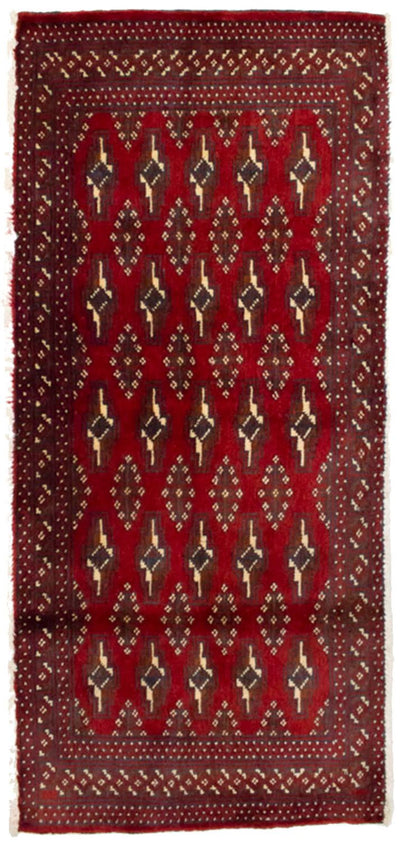 Turkaman Teppich 60x130cm - Orientteppich - rot