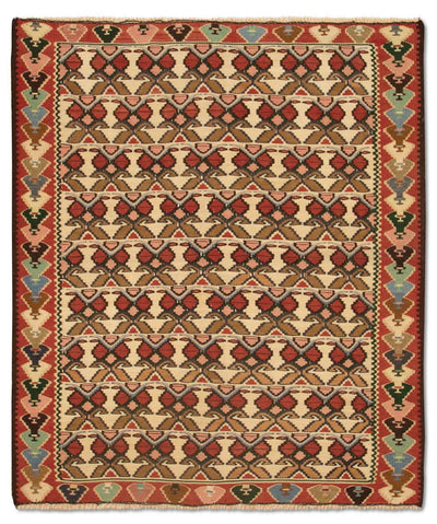 Kelim Teppich Old 119x143cm - beige