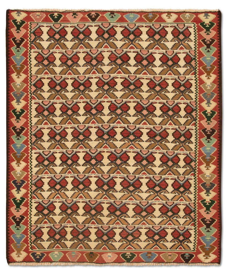 Kelim Teppich Old 119x143cm - beige