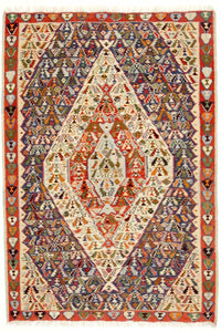 Kelim Teppich Old 119x153cm - blau – product image