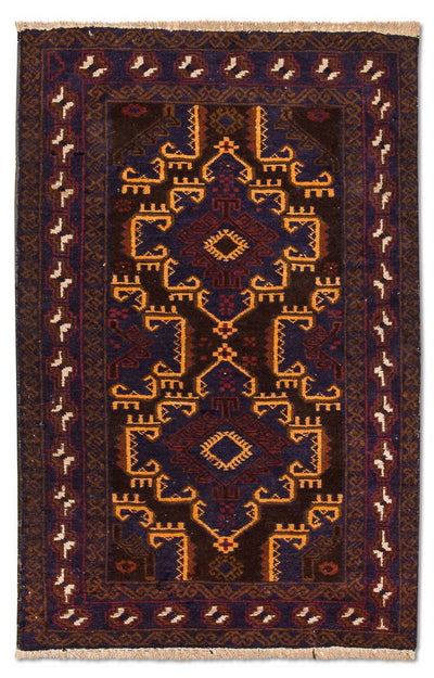 Belutsch Teppich 81x133cm - Orientteppich - blau