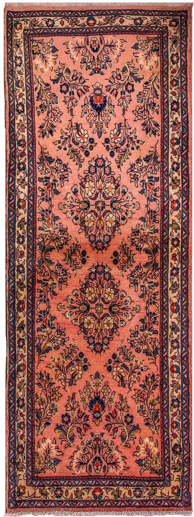 Sarough Teppich 76x205cm - Perserteppich - rosa
