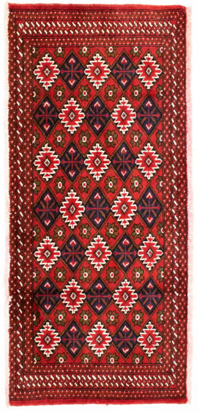 Turkaman Teppich 60x130cm - Orientteppich - rot