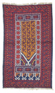 Belutsch Teppich 75x134cm - Orientteppich - blau