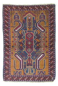 Belutsch Teppich 89x136cm - Orientteppich - blau – product image
