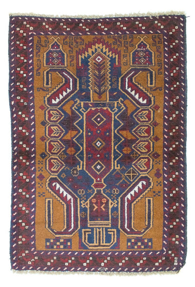 Belutsch Teppich 89x136cm - Orientteppich - blau