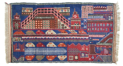 Belutsch Teppich 91x150cm - Orientteppich - mehrfarbig