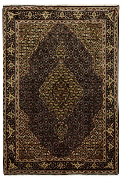 Täbriz - 50 Raj Teppich 102x155cm - Perserteppich - blau