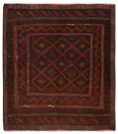 Kelim Afghan Teppich 118x139cm - braun