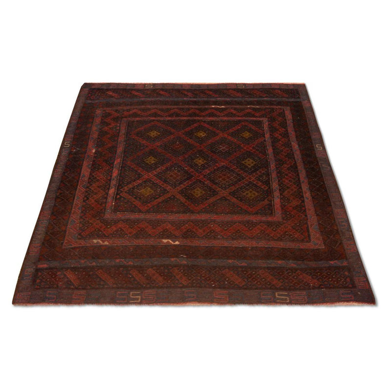 Kelim Afghan Teppich 118x139cm - braun