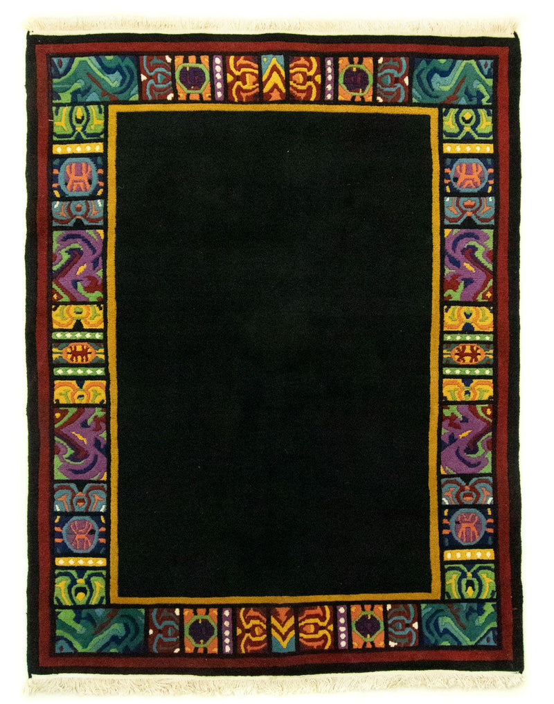 China Teppich 178x238cm - Orientteppich - schwarz