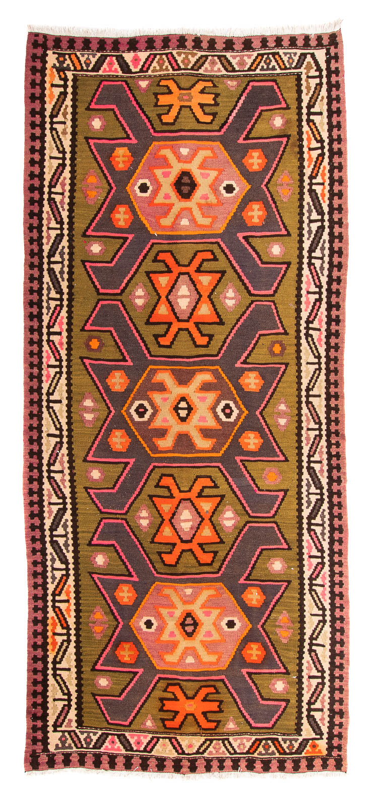 Kelim Teppich Old 145x305cm - mehrfarbig