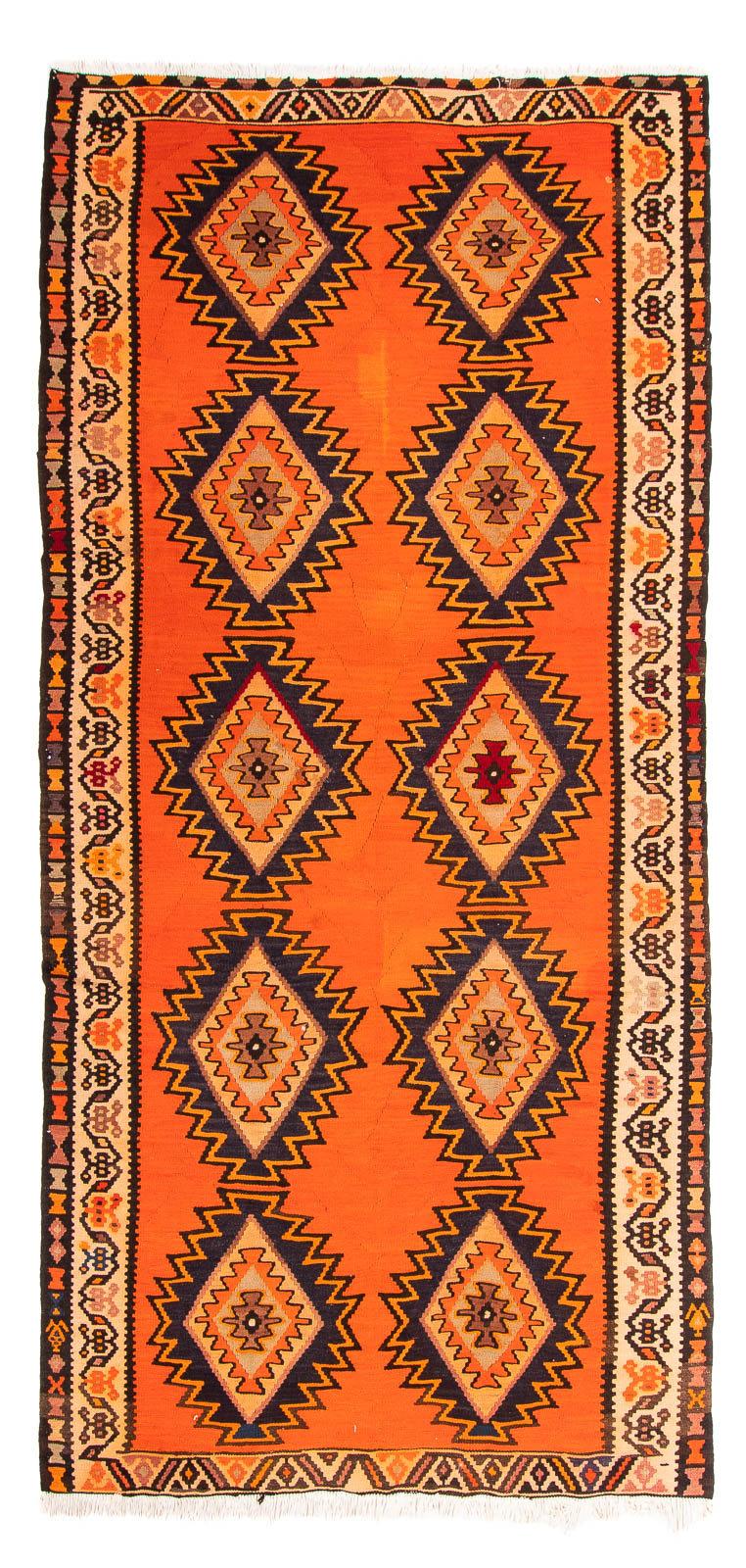 Kelim Teppich Old 140x290cm - mehrfarbig