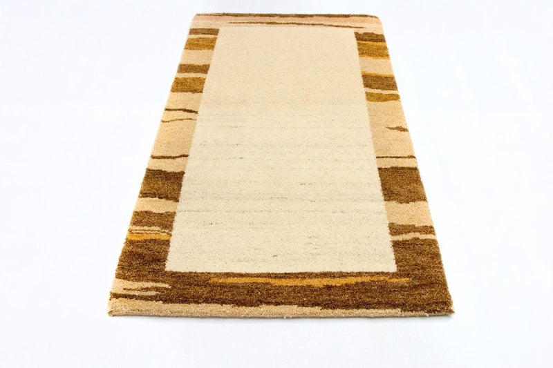 Gabbeh Teppich Indus 75x141cm - Wollteppich - beige
