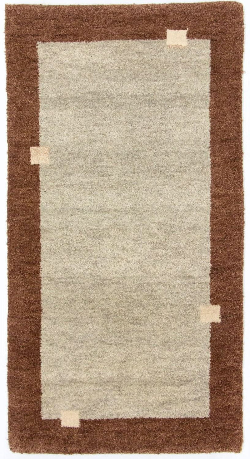Gabbeh Teppich Indus 72x135cm - Wollteppich - beige