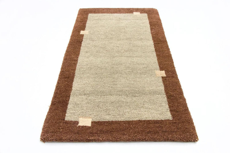 Gabbeh Teppich Indus 72x135cm - Wollteppich - beige
