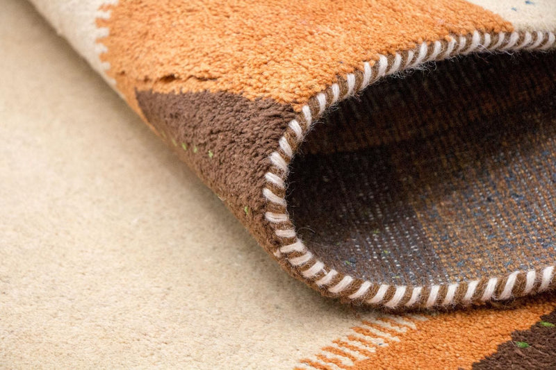 Gabbeh Teppich Indus 171x243cm - Wollteppich - beige