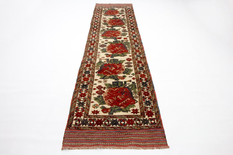 Kelim Afghan Teppich 82x370cm - beige