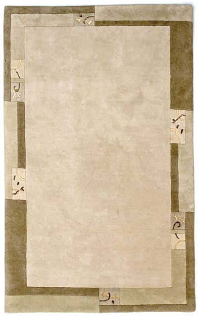 Nepal Teppich 121x191cm - Wollteppich - beige