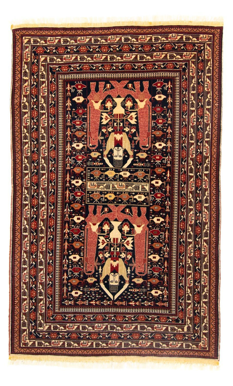 Afghan Teppich 122x196cm - Orientteppich - blau