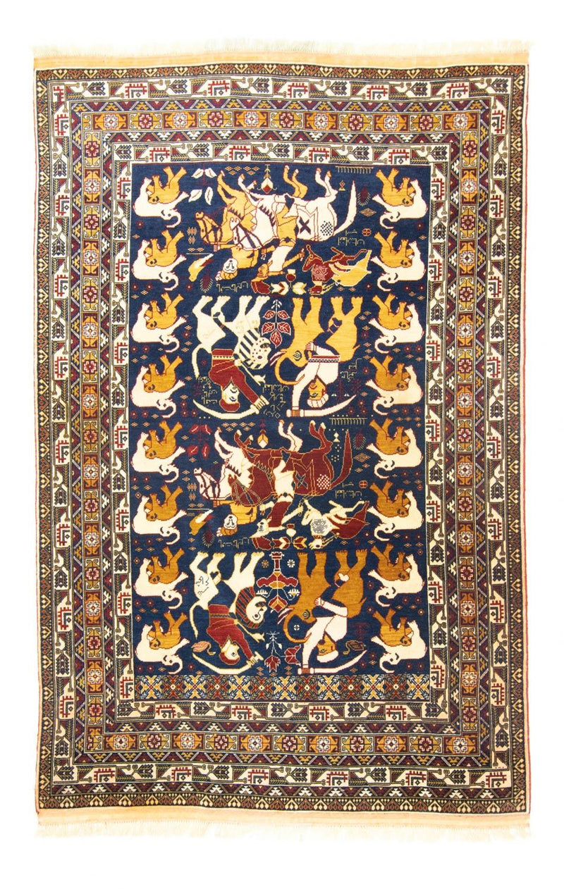 Afghan Teppich 128x195cm - Orientteppich - blau
