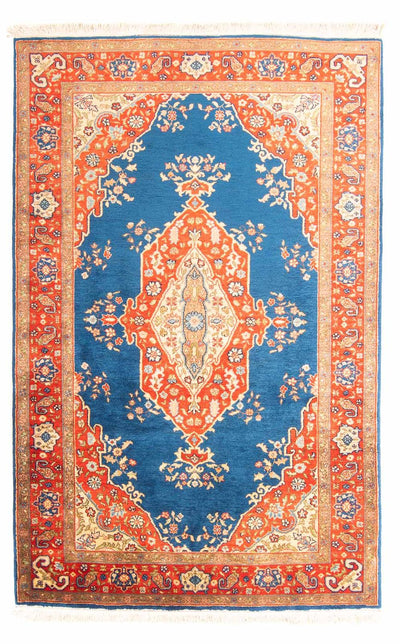 Kerman Teppich 124x200cm - Perserteppich - blau