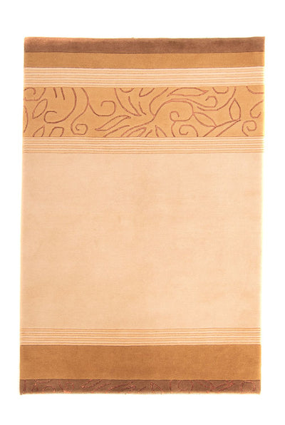 Nepal Teppich 144x200cm - Wollteppich - hellbraun