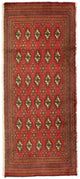 Turkaman Teppich 60x130cm - Orientteppich - rot