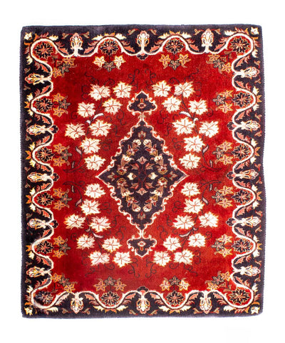 Keshan Teppich 77x97cm - Perserteppich - dunkelrot