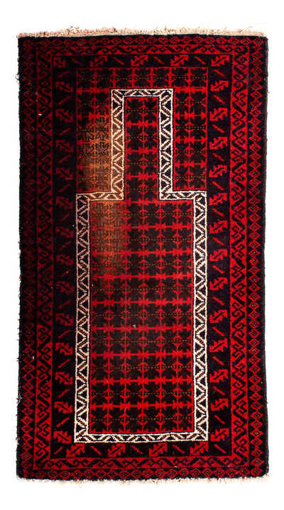 Belutsch Teppich 73x130cm - Orientteppich - dunkelrot