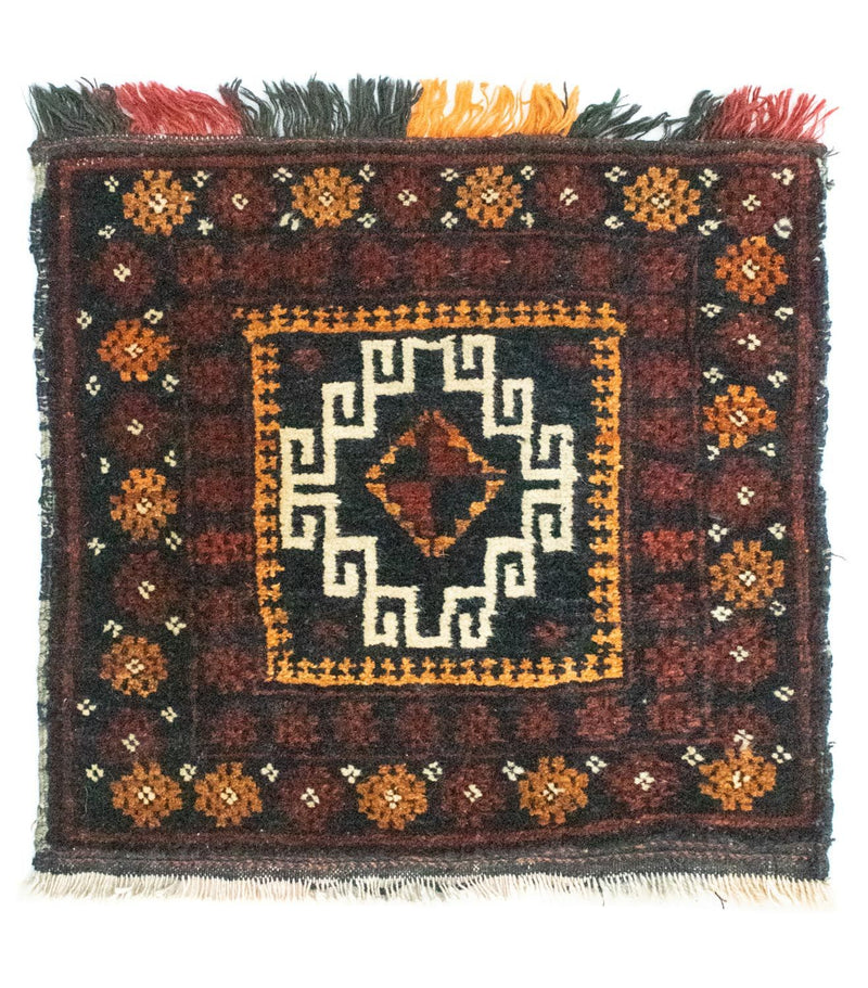 Afghan Teppich 42x45cm - Orientteppich - blau