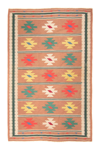 Kelim Modern Teppich 135x215cm - hellbraun