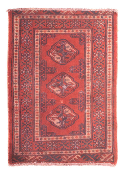 Turkaman Teppich 57x86cm - Orientteppich - dunkelrot