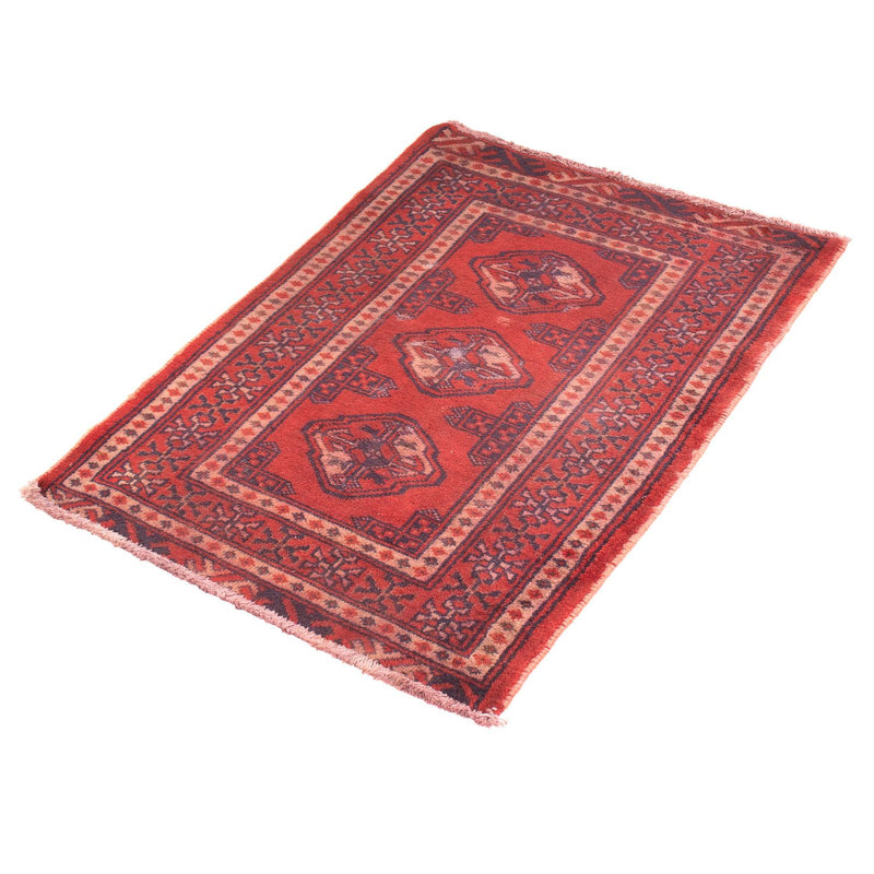 Turkaman Teppich 57x86cm - Orientteppich - dunkelrot