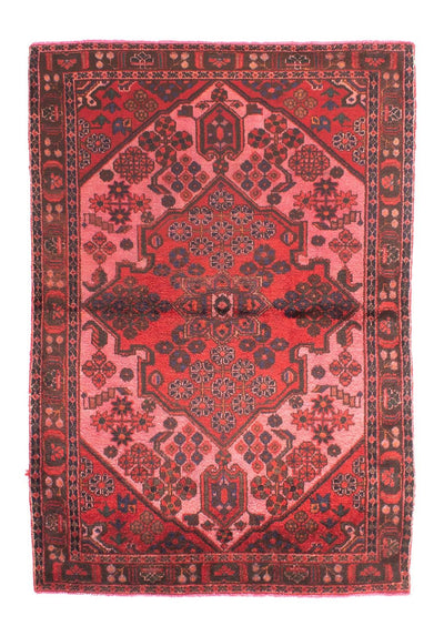 Hamadan Teppich 112x162cm - Perserteppich - hellrot